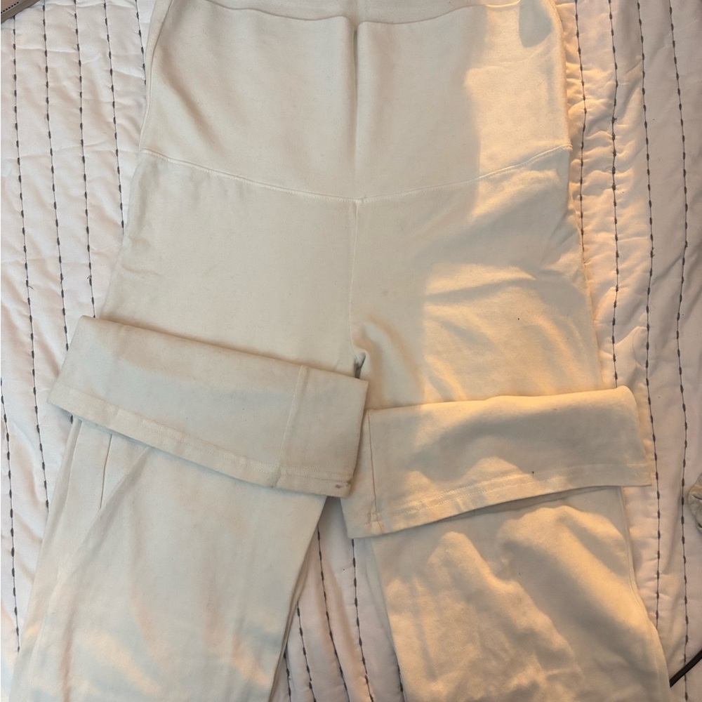 Brandy Melville Cream Cotton Blend Pants